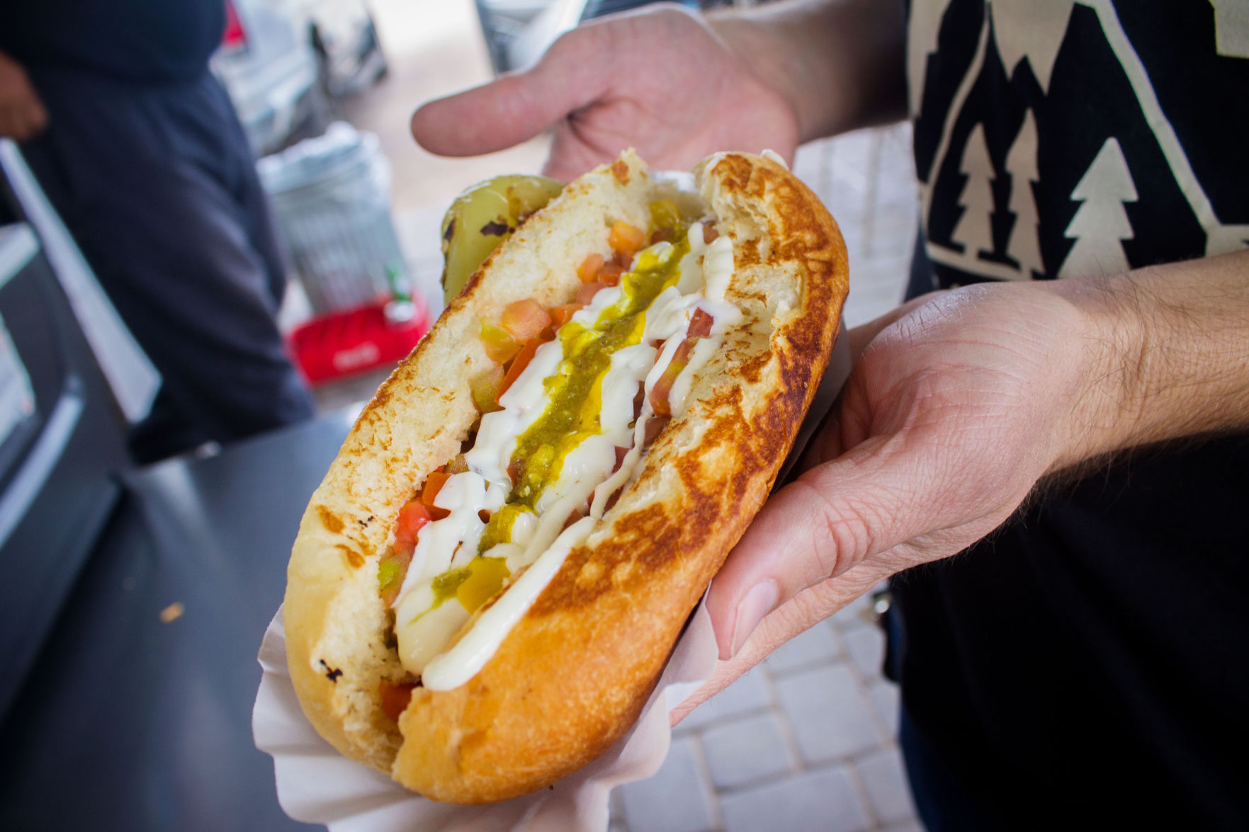 Sonoran hot dog at Los Chipilones